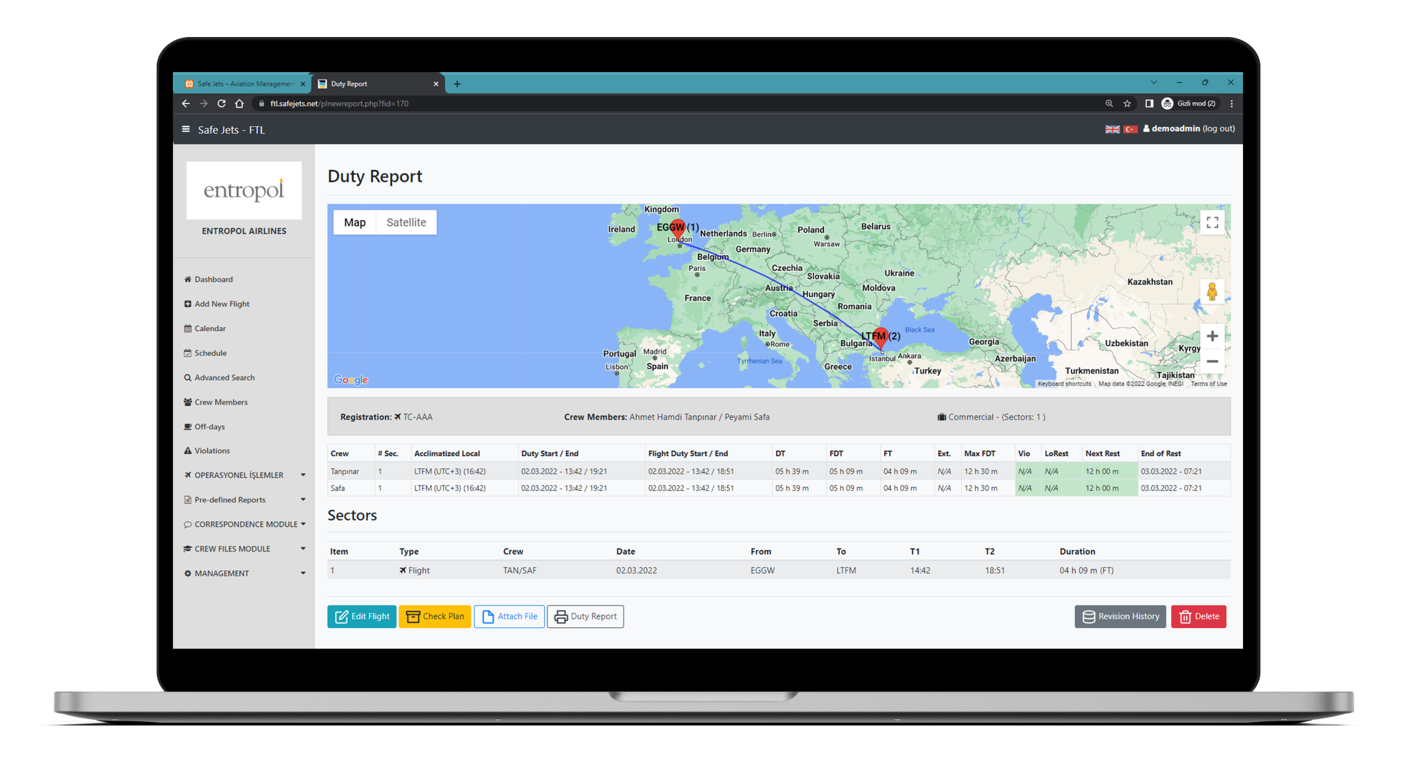 SAFEJETS FTL Sertifikasyon Sınavı
